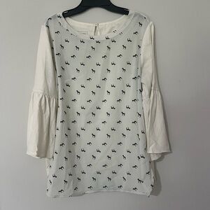 Van Heusen Cream Patterned Blouse